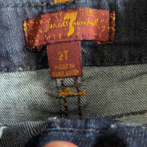 7 For All Mankind Stretch Dark Wash Skinny Jeans Size 2T - Picture 4 of 5